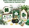 St. Patrick’s Party Supplies: 7-Piece Tiered Tray Decor Set – Freestanding Wood Signs & Bead Garland for Lucky Shamrock Irish Table Centerpiece